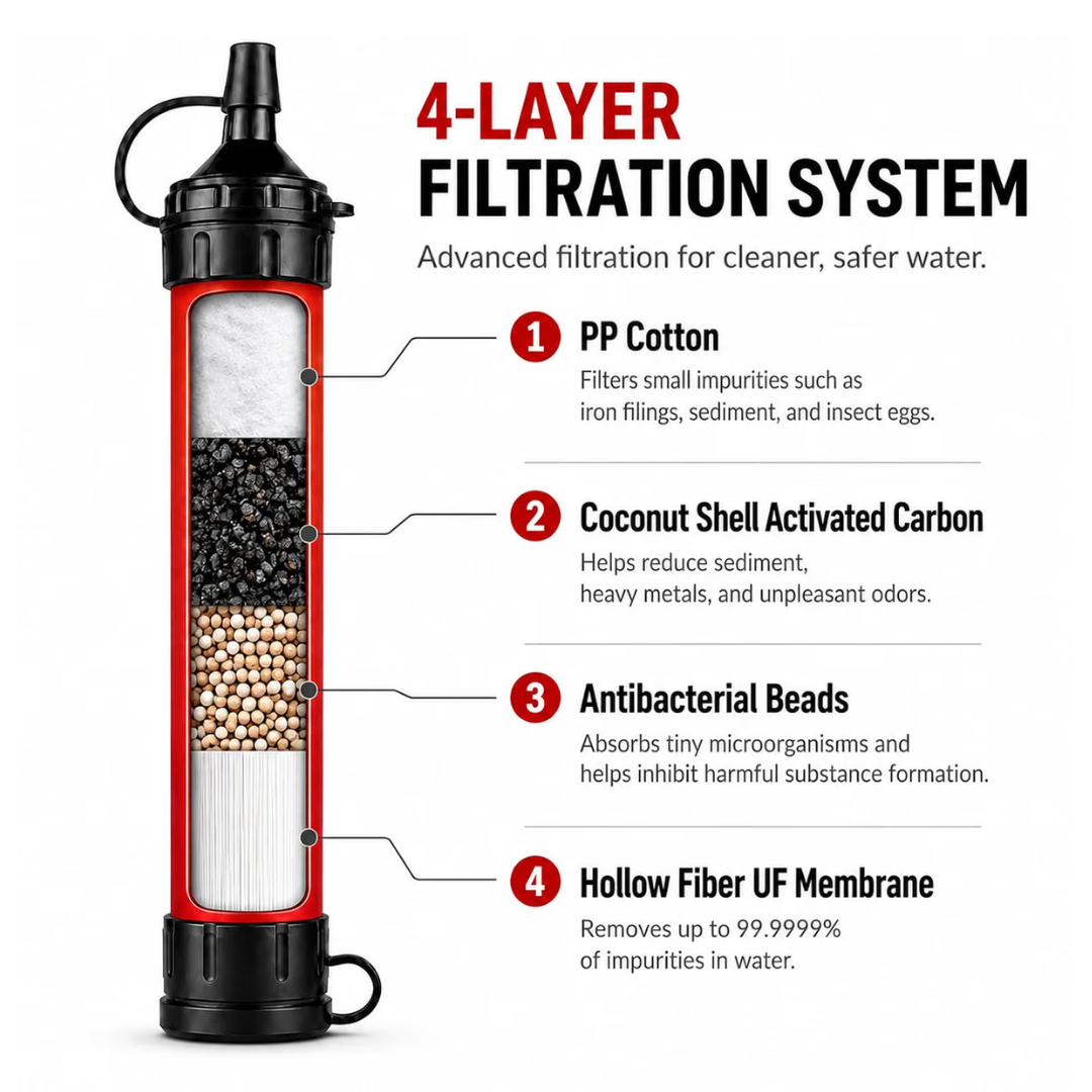 PureFlow Emergency Water Filter Straw (Upgraded Version) - Official Retailer